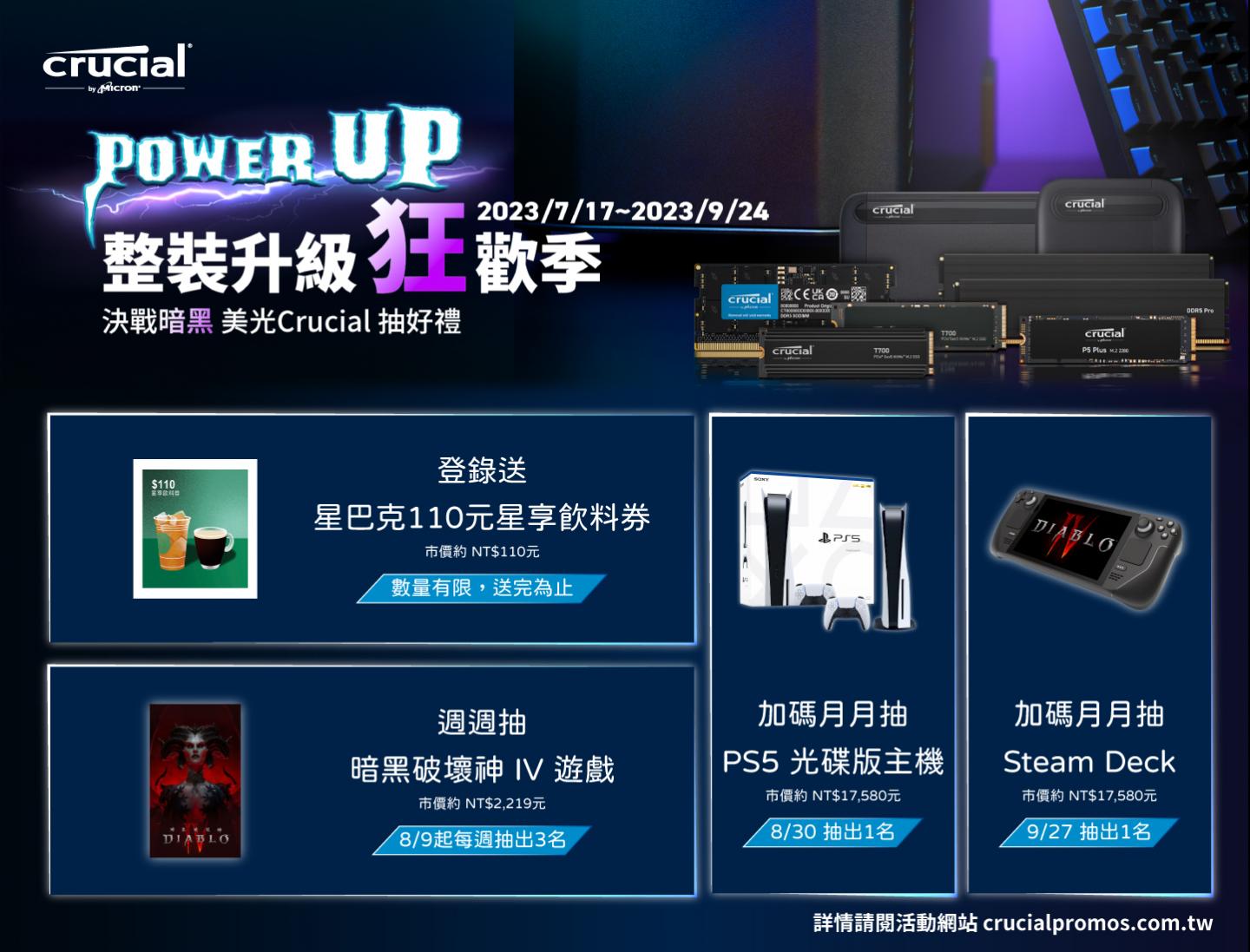 Power up 整裝升級狂歡季 決戰暗黑 美光Crucial抽好禮
