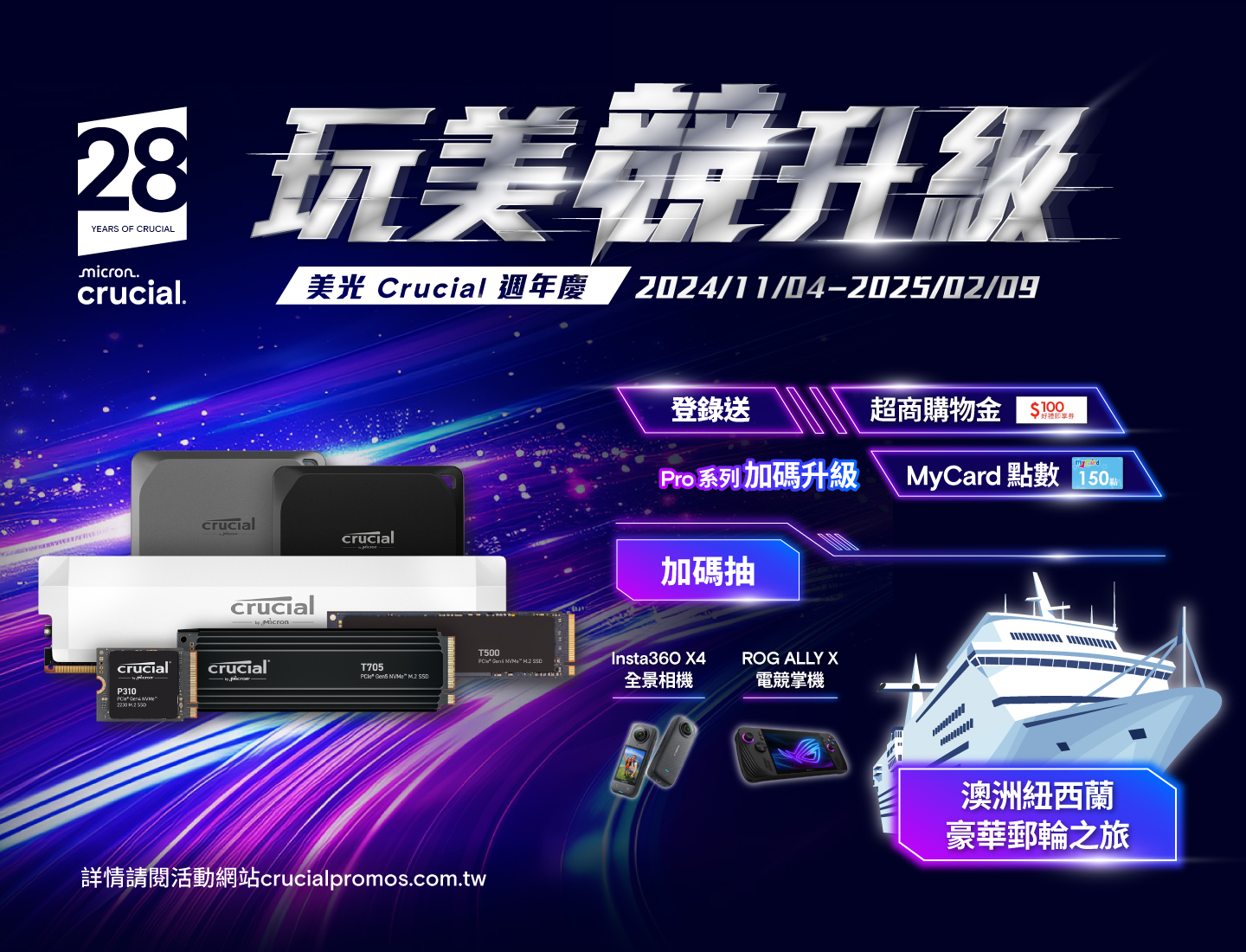 美光 Crucial 28th周年慶 玩美競升級